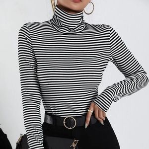 B&W Striped Turtleneck